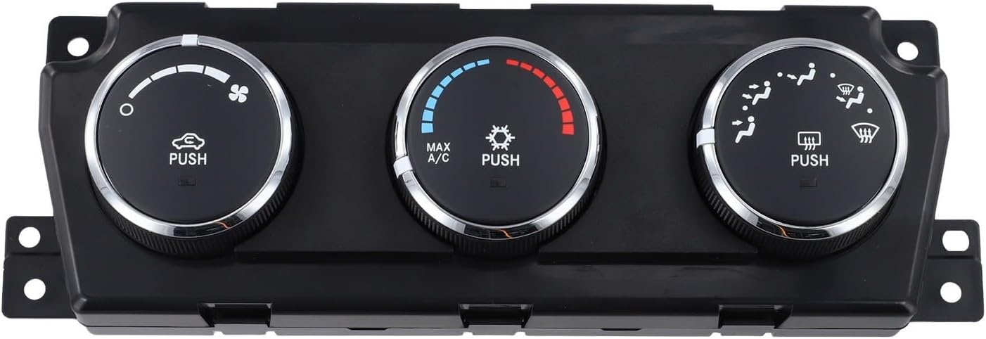 Temperature Control Module Switch with Heater and A/C Function for Dodge for Ram 1500 2009-2010 Models, OE 55056826AB, 55056826AC