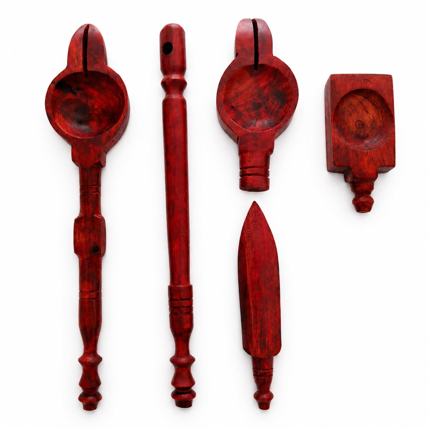Wooden Veda Wooden Havan Spoon Set, Wood, 5 Pieces, for Puja Samagri, Chandan Spoon, Dhoop Holder, Home Temple Rituals-image-19