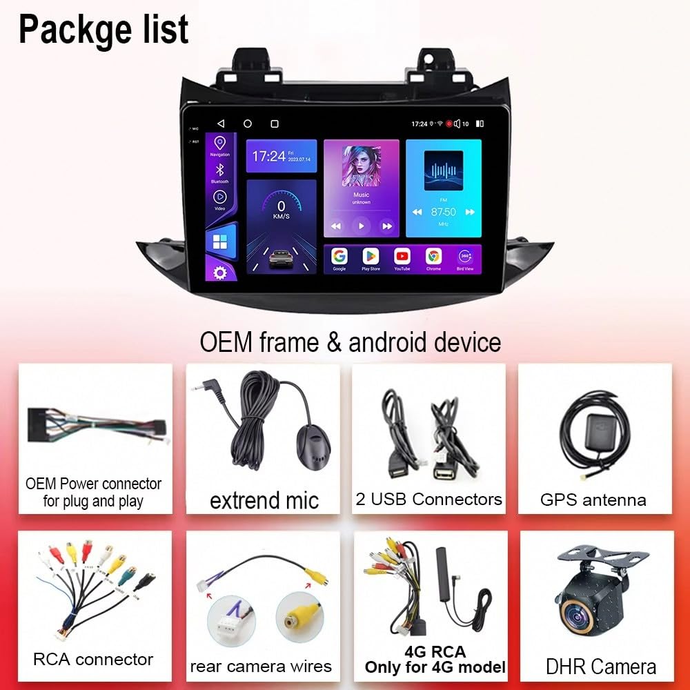 Car Radio Autoradio per Chevrolet Tracker 3 Trax 2013-2020 Wireless Carplay Android Auto Stereo Auto Bluetooth Ips con Pantalla Táctil con Gps Navigatore/Swc/Mirror, 8 Nucleo 8G+256G