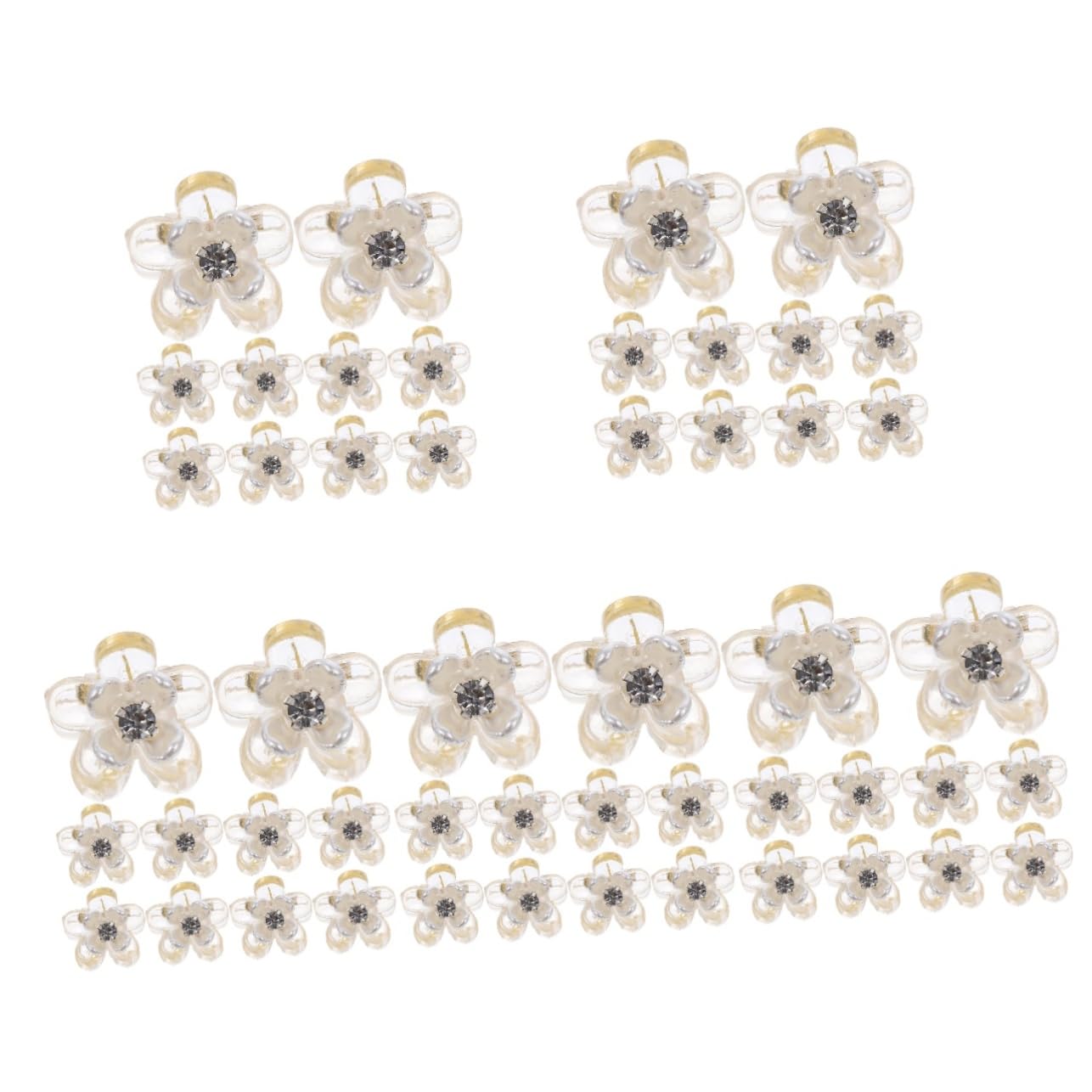 FRCOLOR 50 Pcs Empuñadura pequeña mini garra de pelo mini pinzas para el pelo hair clips horquillas moño pasadores de diamantes de imitación accesorios pelo niña clips de garra