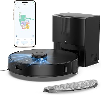 E10+ Saugroboter mit Wischfunktion, Staubsauger Roboter mit Absaugstation 3.5L, 8000Pa Saugkraft, LiDAR Navigation (Schwarz)
