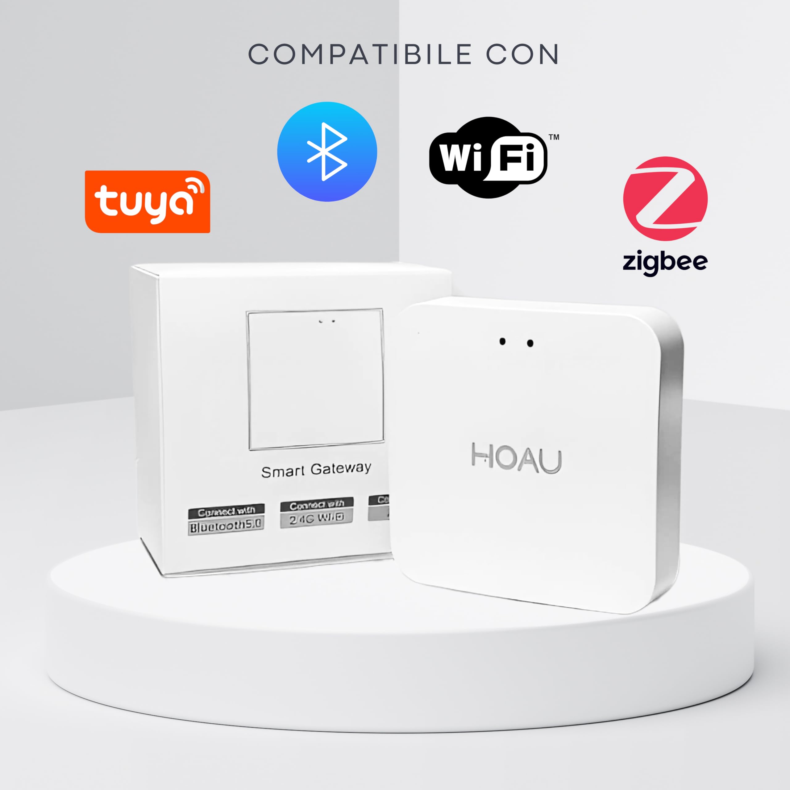 Zigbee 3.0 Gateway Smart Hub, Gateway Hub Zigbee Intelligente, Smart Home con Assistenza Alexa Google Home Assistant - App Tuya Smart Life (Banda WiFi 2.4GHz)(Non compatibile con disp SONOFF)