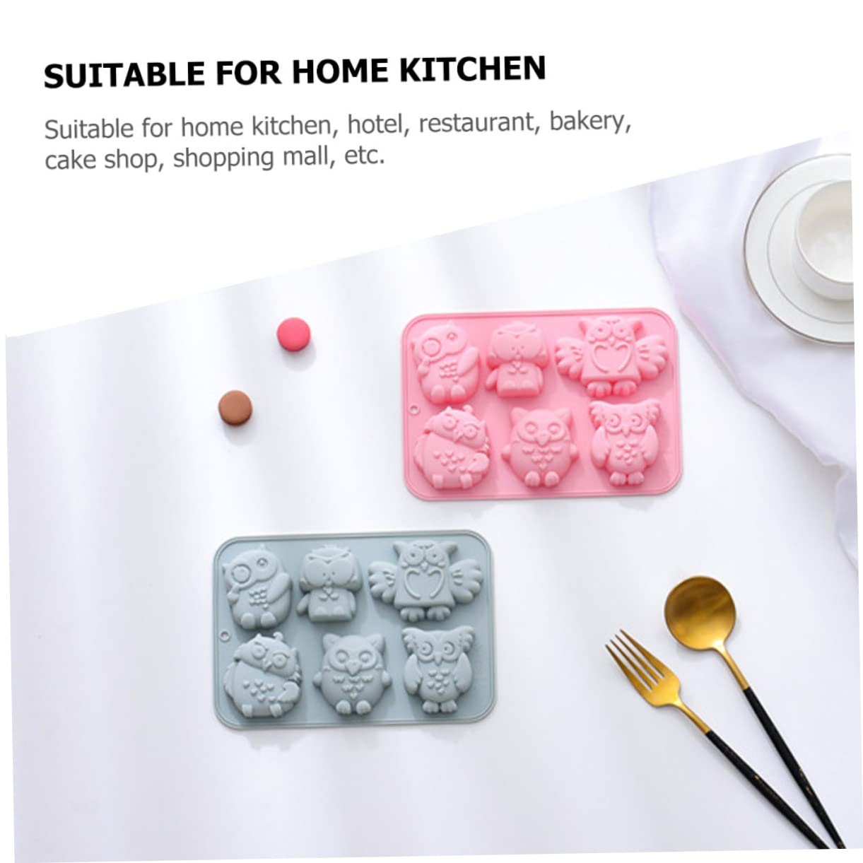 Ciieeo 3 Ensembles Moule À Cake Moule À Glaçons Gommes 3d Moules À Bonbons Animaux Moules Pour Bougies Moules À Sucettes Moules À Bonbons Hibou Silicone Blue Gel De Silice 2 Pièces * 3