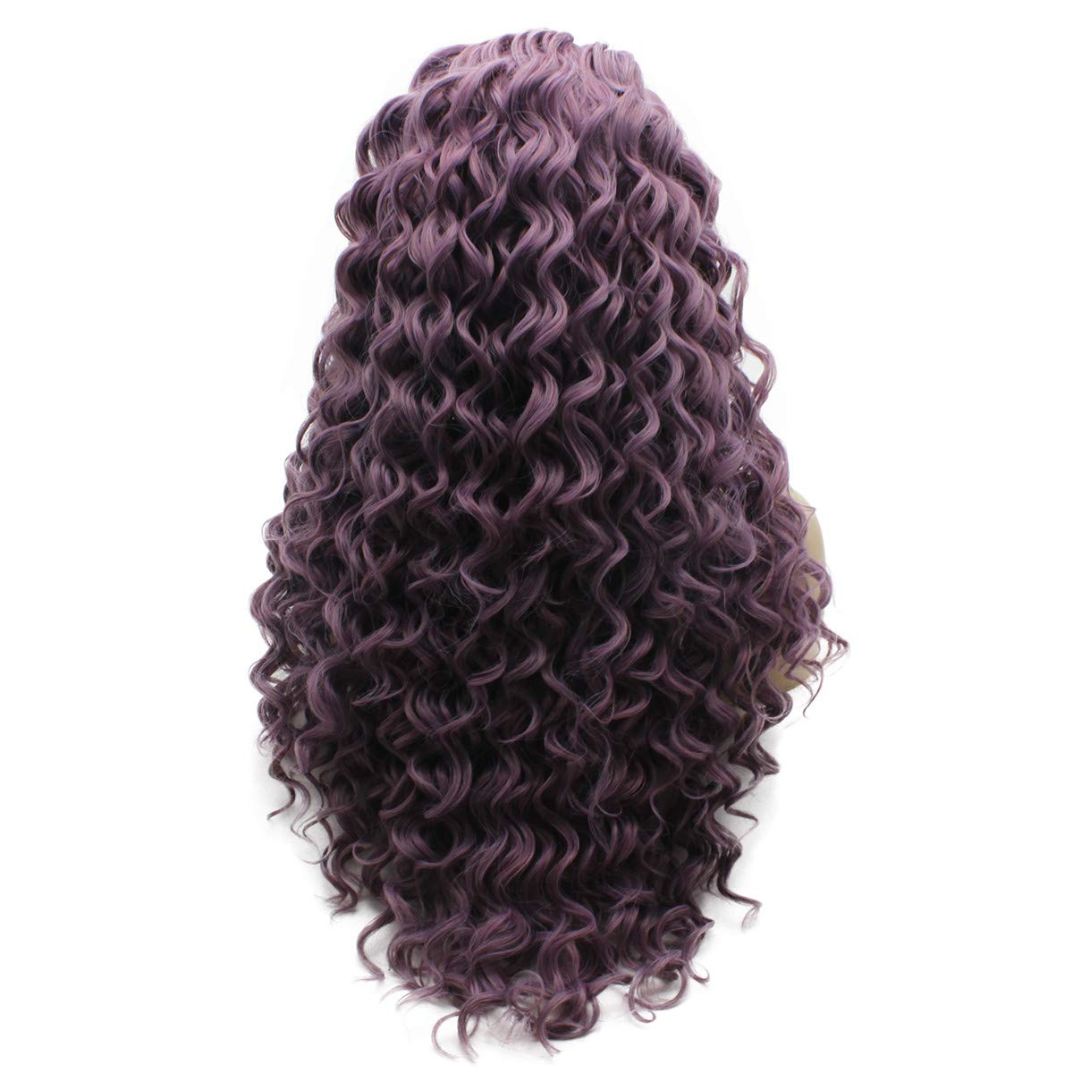 Iwona Long Curly Lavender Purple Natural Lace Front Wig Heat Resistant Fiber Hair