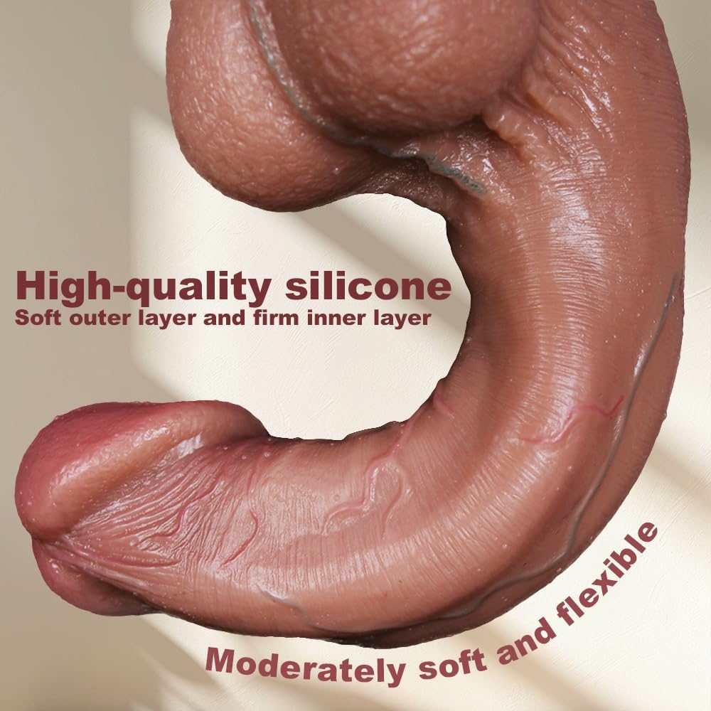 Kuaecr Extra Langer Flexibel Silikon Realistischer Riesendildo Analdildo Weichen Monster Dildo mit Echten Venen Hoden Starkem Saugnapf Perfekter Big Penis Erotisch Sexspielzeug für Frauen Männer(L)