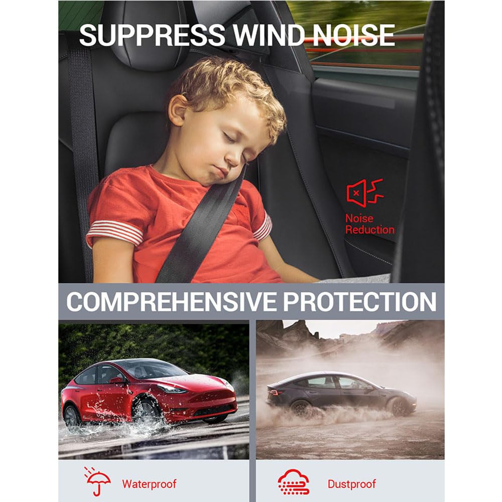 Kit di guarnizioni insonorizzate per portiera Auto per Tesla Model 3 Highland 2024 2025, Striscia di Guarnizione in Gomma per Correnti d'Aria Kit di riduzione del Rumore del Vento