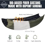 Onewind Camping Hammock Underquilt, Sorona Insulation Under Quilt, Lightweight Warm Hammock Quilts for Double or Single Hammock Camping, Hiking, Backpacking, OD Green