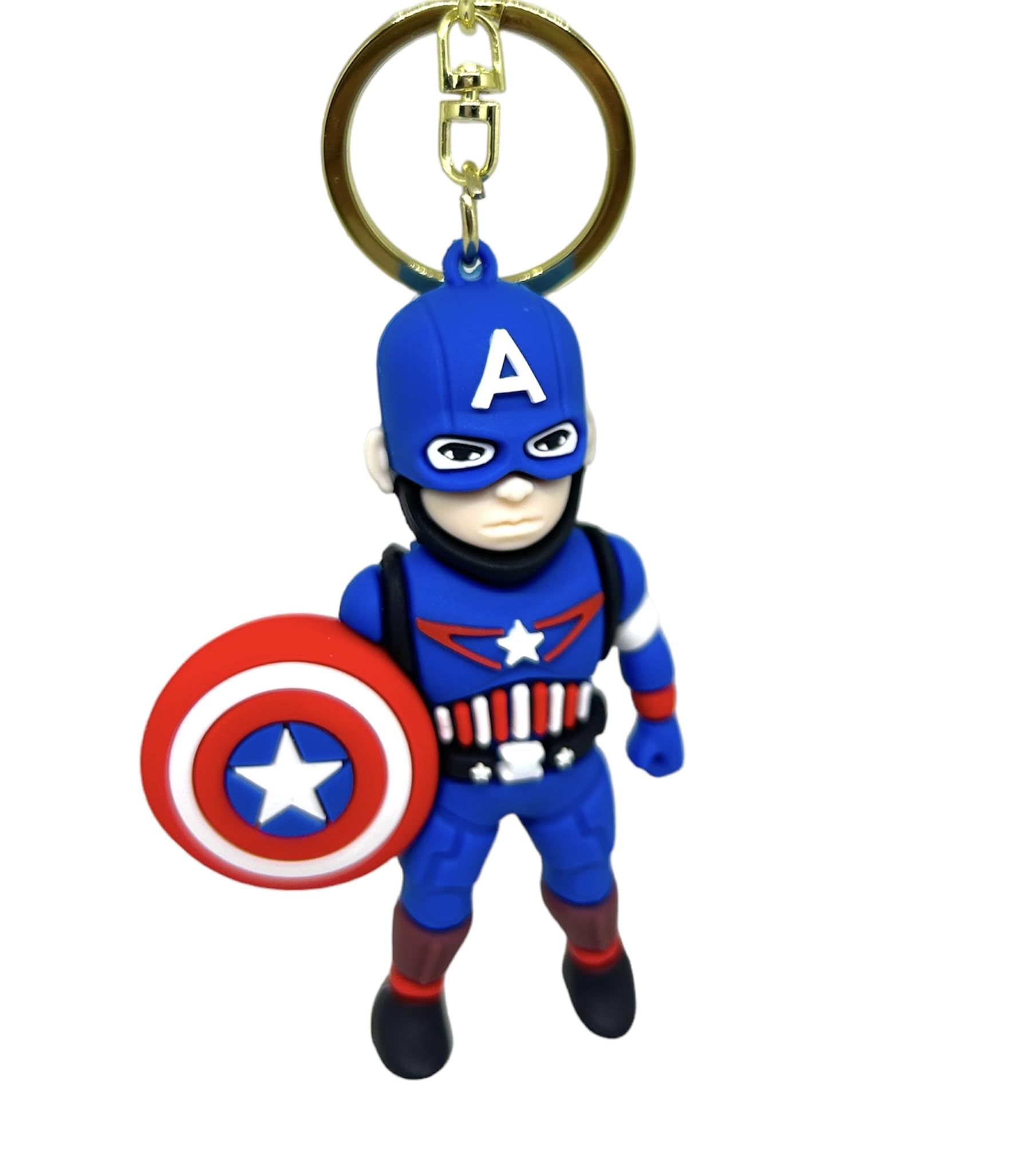 Mohaa Captain America Shield Keychain Toy, Avengers 3D Silicone Key Chain Marvel Keychain for Men, Women, Boys, Girls, Teenagers, Adults - Superheroes and Villains Keyring for Bike, Car, Home