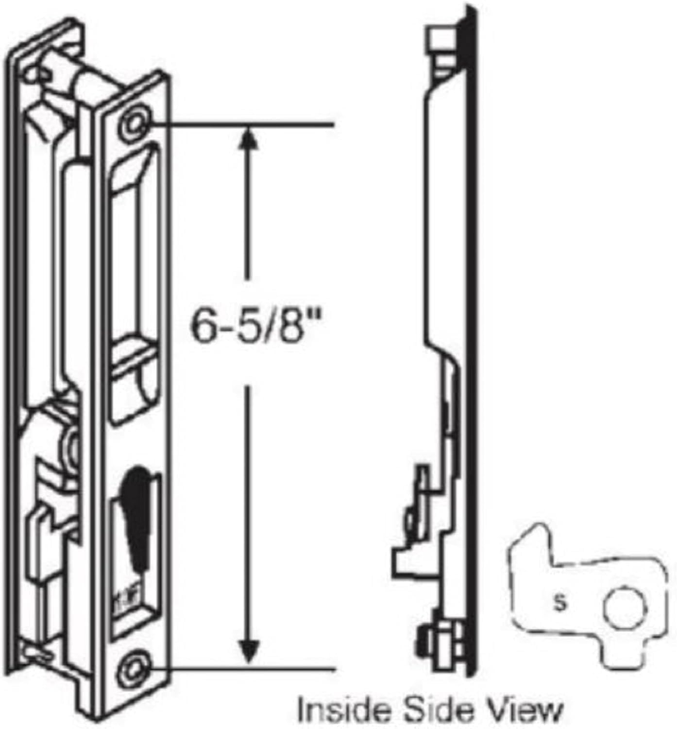 Sliding Glass Patio Door Handle Set, Flush Mount, Non-Keyed, 6-5/8" Screw Holes | Sliding Door Handle Replacement Hardware Repair Fix Sliding Door (DL-502) (Black)