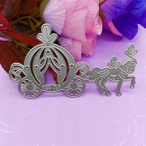 Miniatura 3 de Troqueles de corte de carruaje de caballos en relieve floral, para hacer tarjetas, álbumes de recortes, Navidad, Halloween, Acción de Gracias,