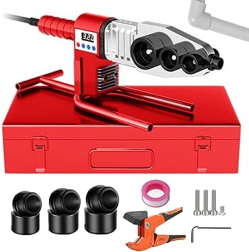 Plastic Pipe Welding Machine, 20-32mm/20-63mm Digital Display PPR Pipe Fusion Welder, 0-320C Hot Melt Machine for PPR/PE/PB Pipe #32