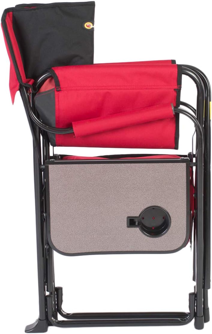 FAULKNER 49582 El Capitan Folding Director Chair with Tray and Cooler Bag, Burgundy/Black