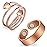 Feraco 2PCS Copper Rings for Women,99.99% Pure Copper Magnetic Thumb Ring with Magnet,Lymphatic Jewelry Gifts for Womens