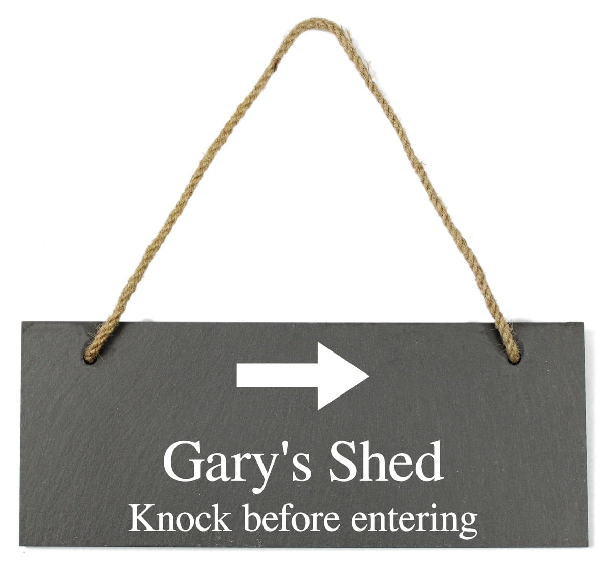 Personalised Right Arrow Hanging Natural Slate Plaque/Sign - 25x10cm