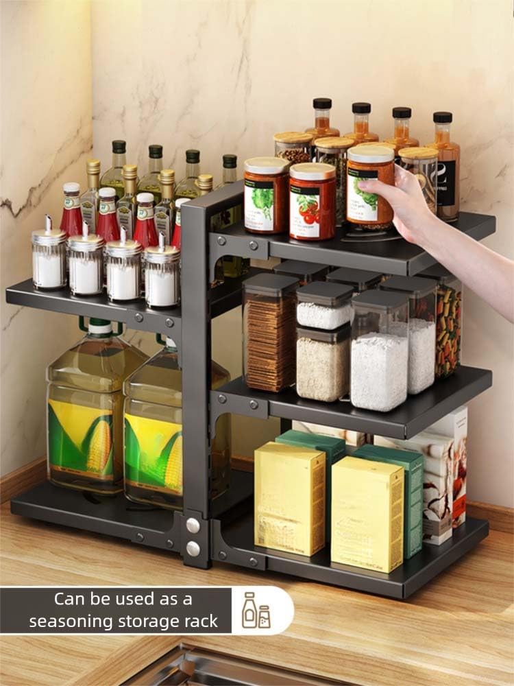 Topf- und Pfannen-Organizer: unter dem Schrank, 53 cm Höhe, robustes Regal für Töpfe und Pfannen, Organizer für unter dem Schrank, 7 Ebenen, verstellbar für große Suppentöpfe, Dutch Oven