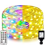 Maojia 200LEDs Christmas Lights Outdoor, IP67 Waterproof 82FT Plugin Fairy Strip Lights with Remote