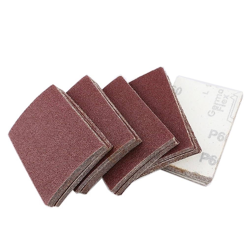 IZREEL 100 Uds 70x100mm papel de lija cuadrado hojas de arena superficie del coche flocado hojas de papel de lija Metal cerámica pulido de madera (Color : 100pcs, Size : 80)