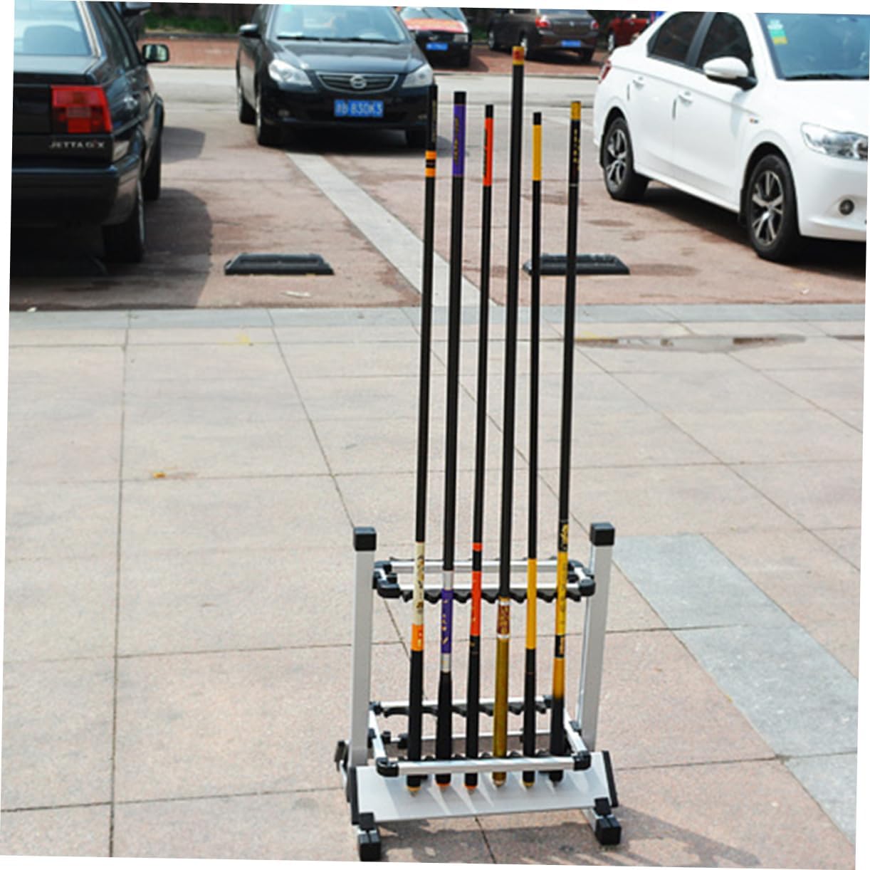 12holes Fishing Rod Rack Aluminum Alloy Display Stand Fishing Pole Holder No Scratch Storage Shelf Rod Organizer