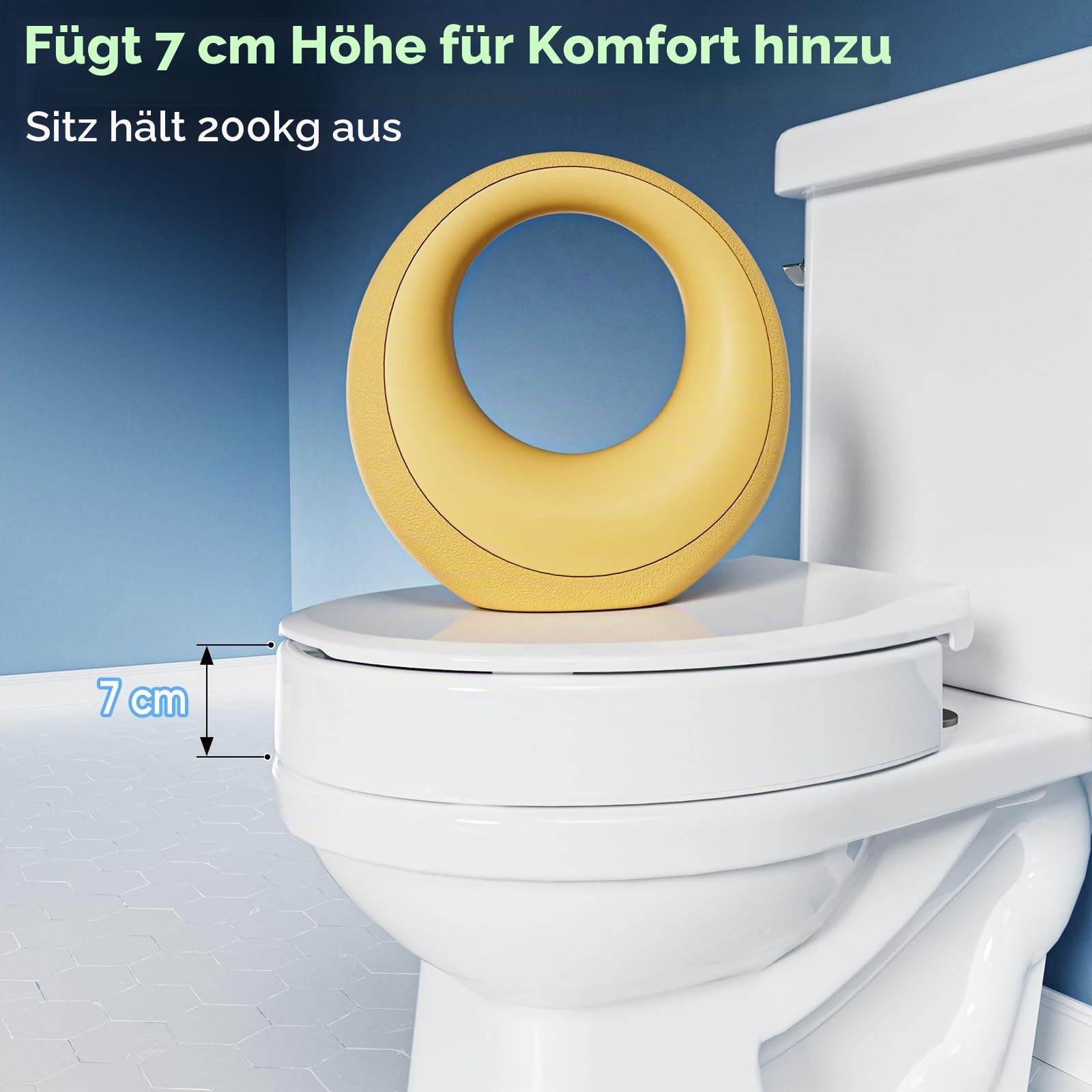 SAMODRA Toilettensitzerhöhung mit Absenkautomatik, oval, Schnellverschluss für einfaches Anbringen und Reinigen, erhöhter Toilettensitz für ältere Menschen, Behinderte und nach Operationen