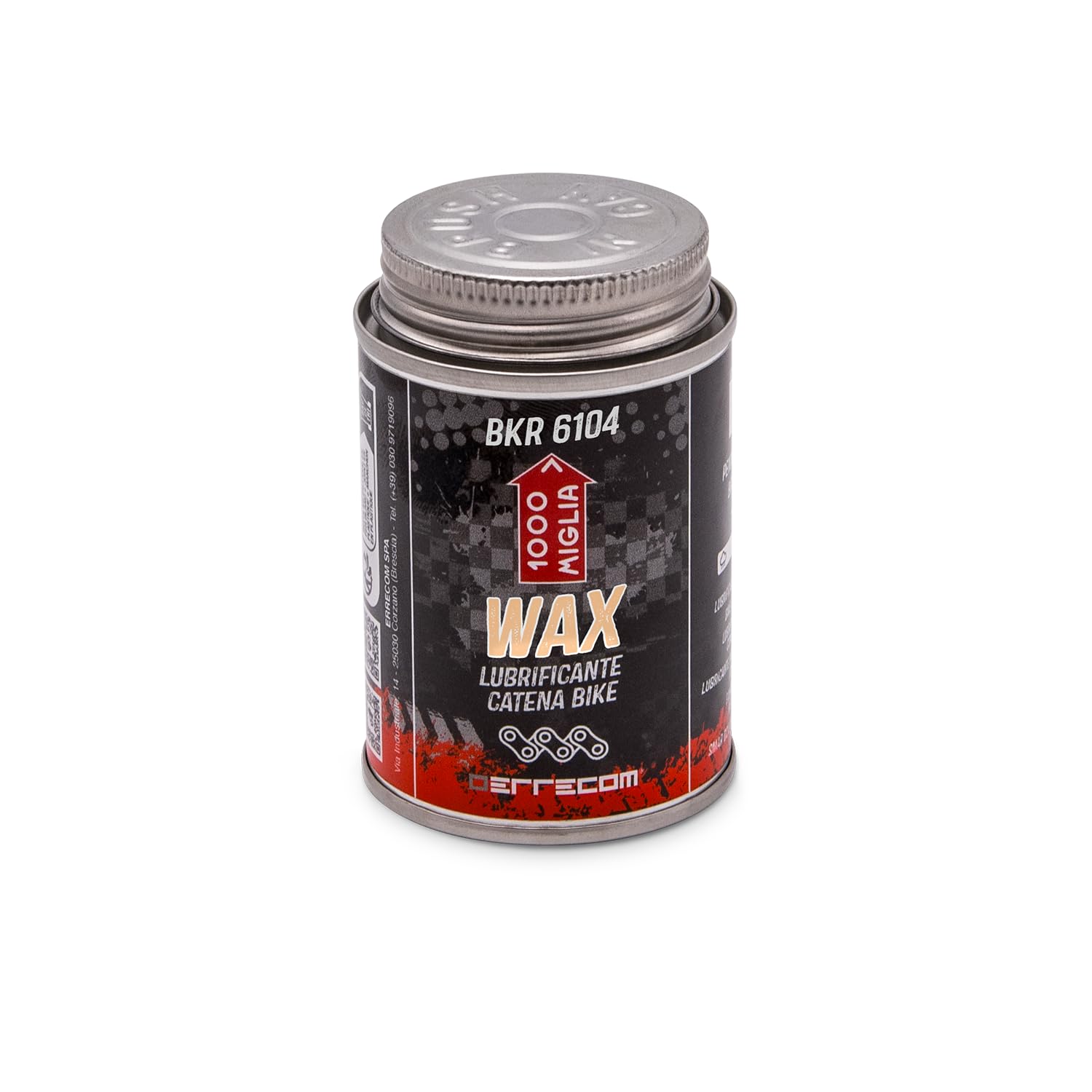 1000 Miglia BKR 6104 DRY Wosk do Łańcucha Rowerowego - 120 ml, Suche Warunki Pogodowe, Pojemnik All-In-One zawiera Pędzelek do aplikacji