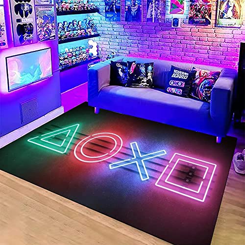Fallenove Game Controller Gaming Modern Area Rug Gaming Carpet Gamer Rug Indoor Floor Mat Soft with Non-Slip Backing Home Decor Gamer Room Decor for Living Room Bedroom Cover