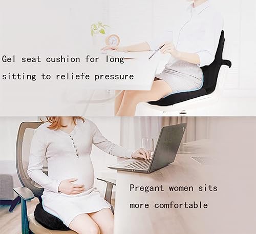 Miniatura 5 de Sojoy Cojín de gel para asiento de silla de oficina almohada de espuma viscoelástica para aliviar el dolor de espalda cojín de gel para oficina