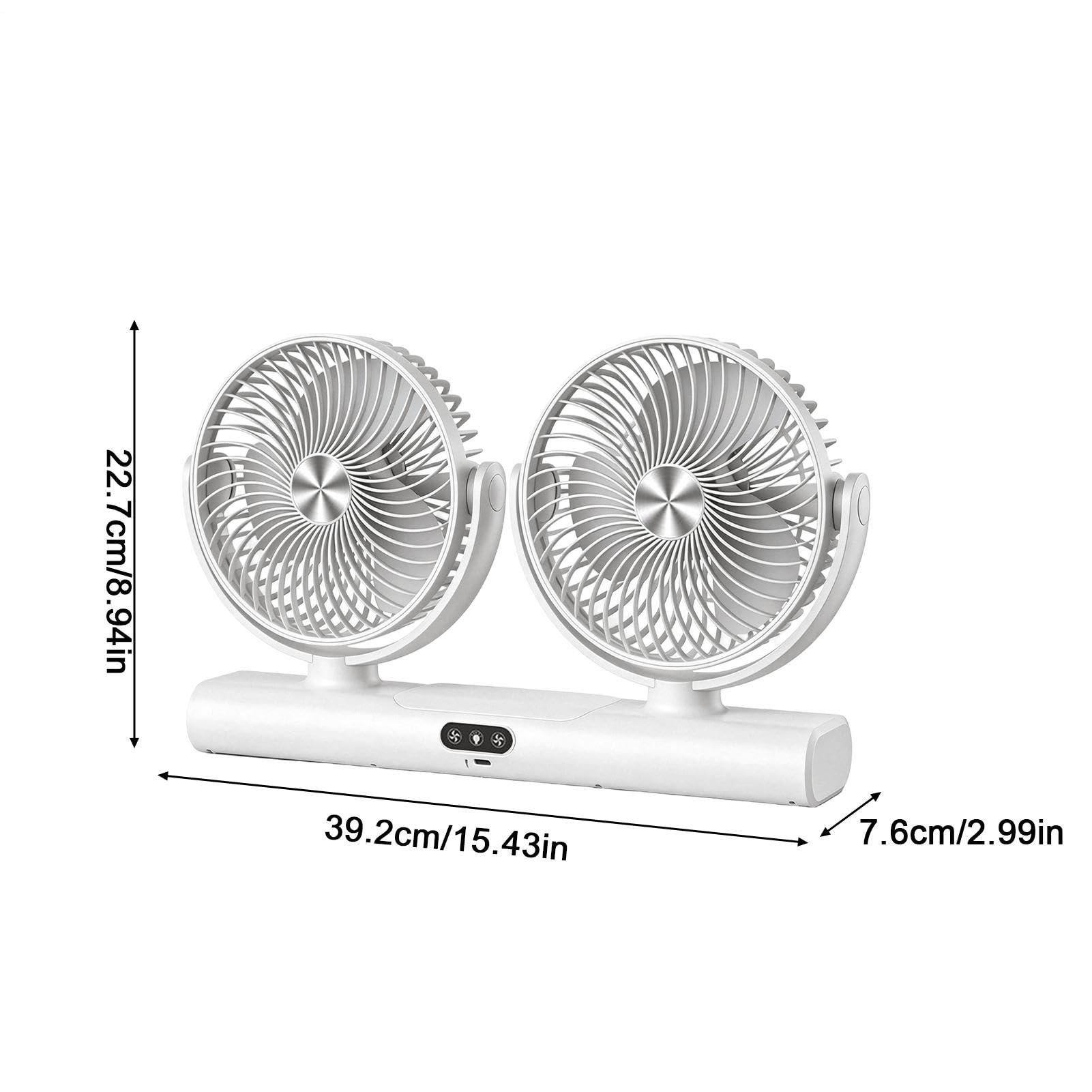 Ventilatore Da Scrivania Dispositivo Ricaricabile A Doppia Testa Con | Ventilatore Da Scrivania Con LED Per Camera Da , Dormitorio, Palestra, Tenda, Campeggio, Soffitto