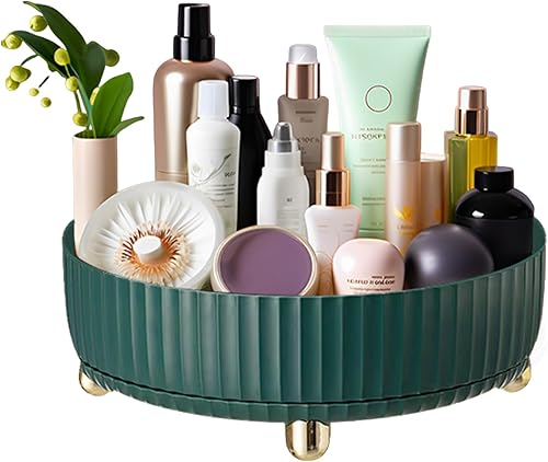 Vnmlopi Bandeja organizadora de maquillaje, bandeja de perfume giratoria de 360 grados, bandeja giratoria grande de 11 pulgadas para tocador de