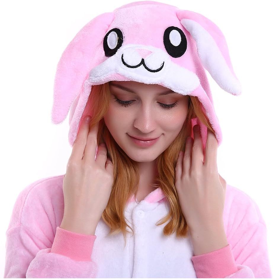 Animal Onesies Adult Rabbit Bunny Costumes One Piece Pajamas for Men Women Unisex Teens - Image 6