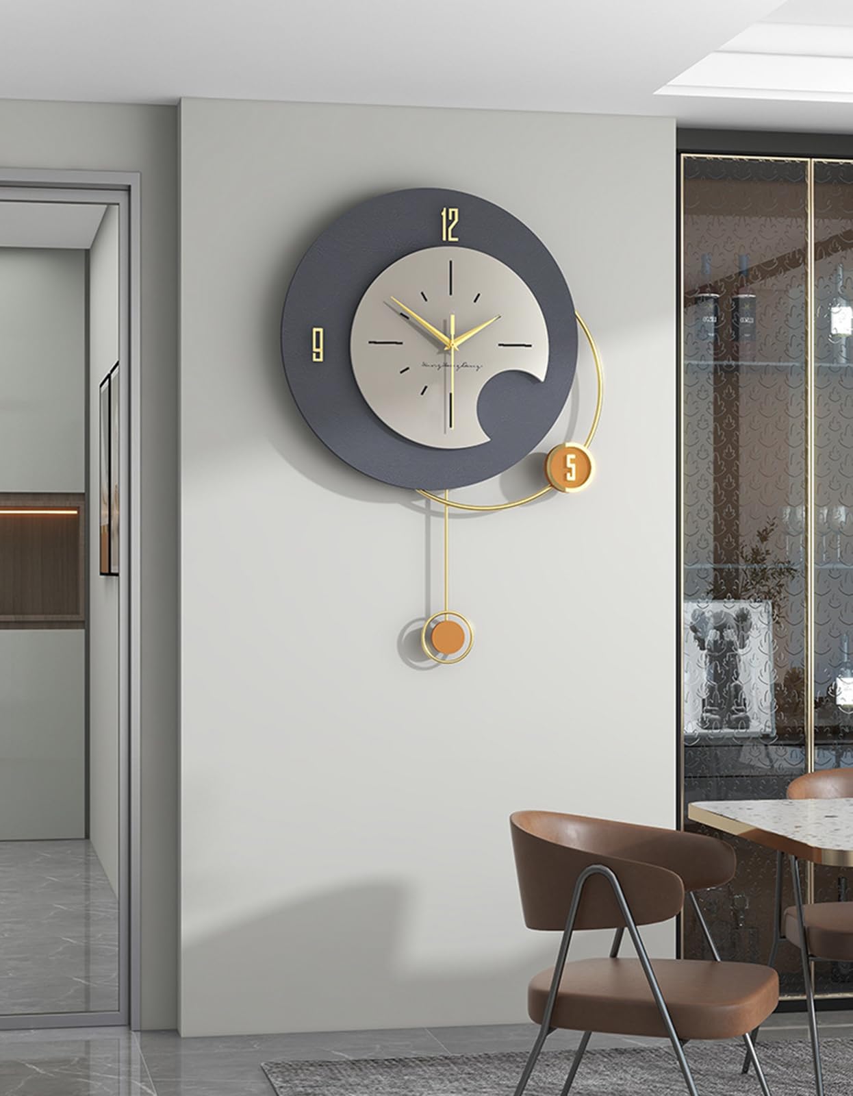 Amazon.co.jp: PHIDOL 高級 掛け時計 おしゃれ 振り子時計 大型モダン  