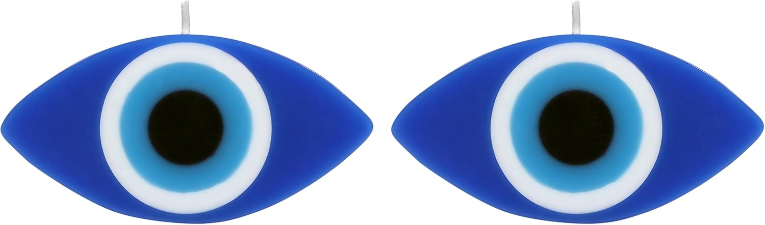 PROSPERRO LUMO by Parkash Candles Blue Evil Eye Candle Gift Nazar Home Decor Handmade Candles Desk Sculpture Decoration for House || Bedroom || Living Room || Set of 2 (Evil Eye)