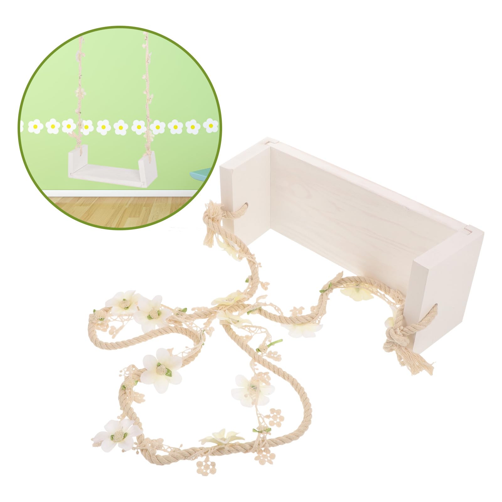 Accessorio Altalena in Legno per Fotografia di Ragazzo Ragazza, Oggetto di Scena per Servizi Fotografici in Casa, Decorazione per Prima Infanzia