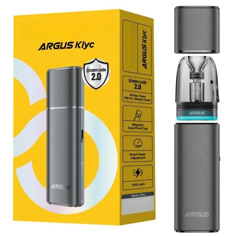 For VOOPOO Kit Pod Argus Klyc Batterie 1 350 mAh (Gris Mystick) Vape 30 W  Pod