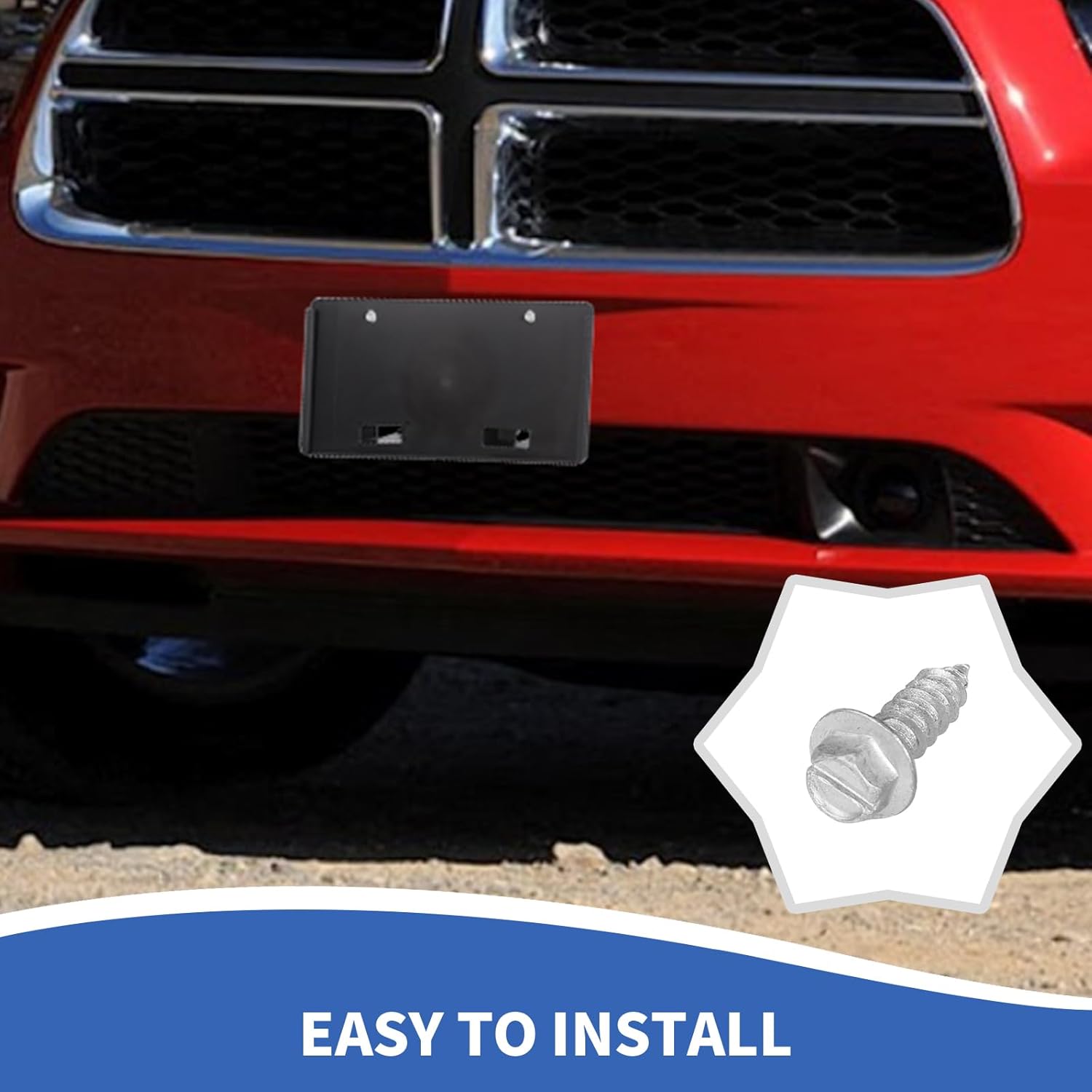 RAZPOY Front License Plate Bracket Holder Mount Frame Compatible with Dodge Charger 2011-2014 Accessories, Black Front Bumper License Plate