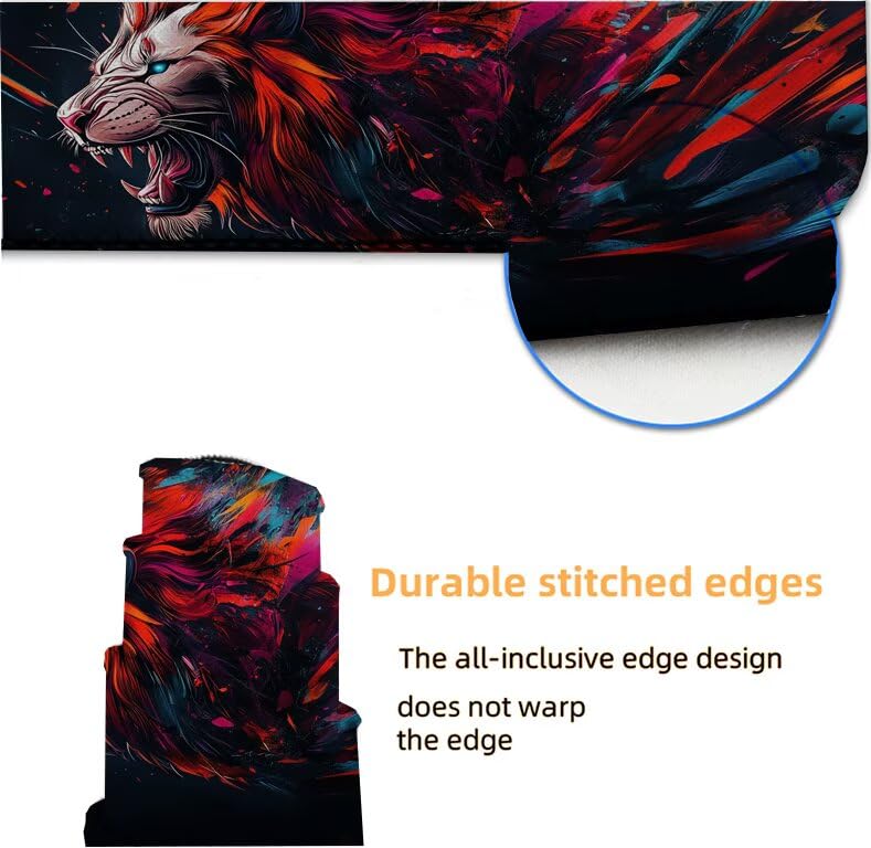 Tapis de souris gamer 1000x400 anti-glisse contre la fatigue du poignet - 6
