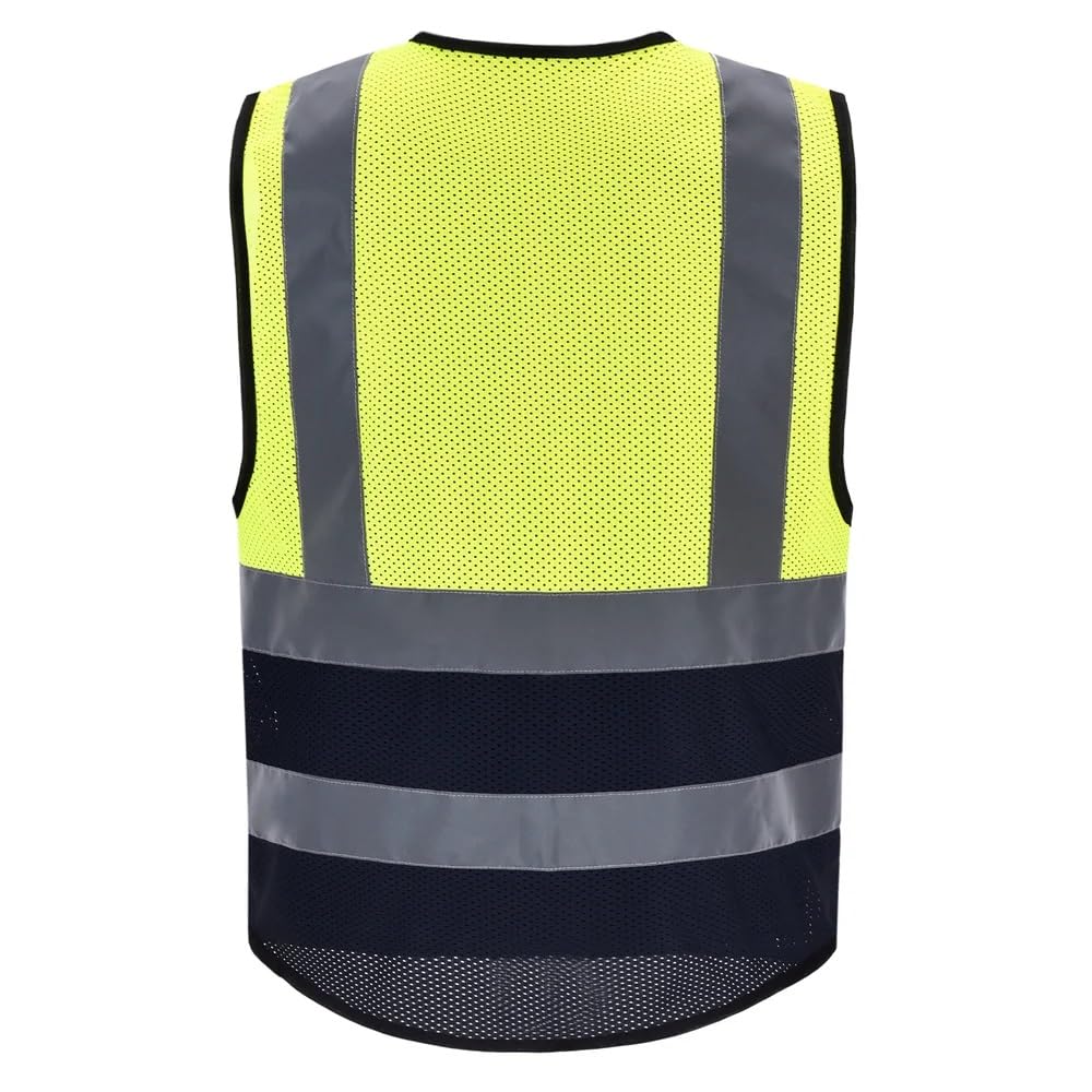 Warnweste, Warnweste mit hoher Sichtbarkeit, Unisex, mehrfarbig, mehrere Größen Reißverschlusstaschen