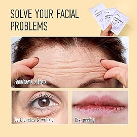 Yeokoe Forehead Wrinkle Patches,Under Eye Patches and Lip Mask 30 PCS. Face Masks Skincare With Retinol Serum For Anti-aging Puffy Eyes and Dark Circles