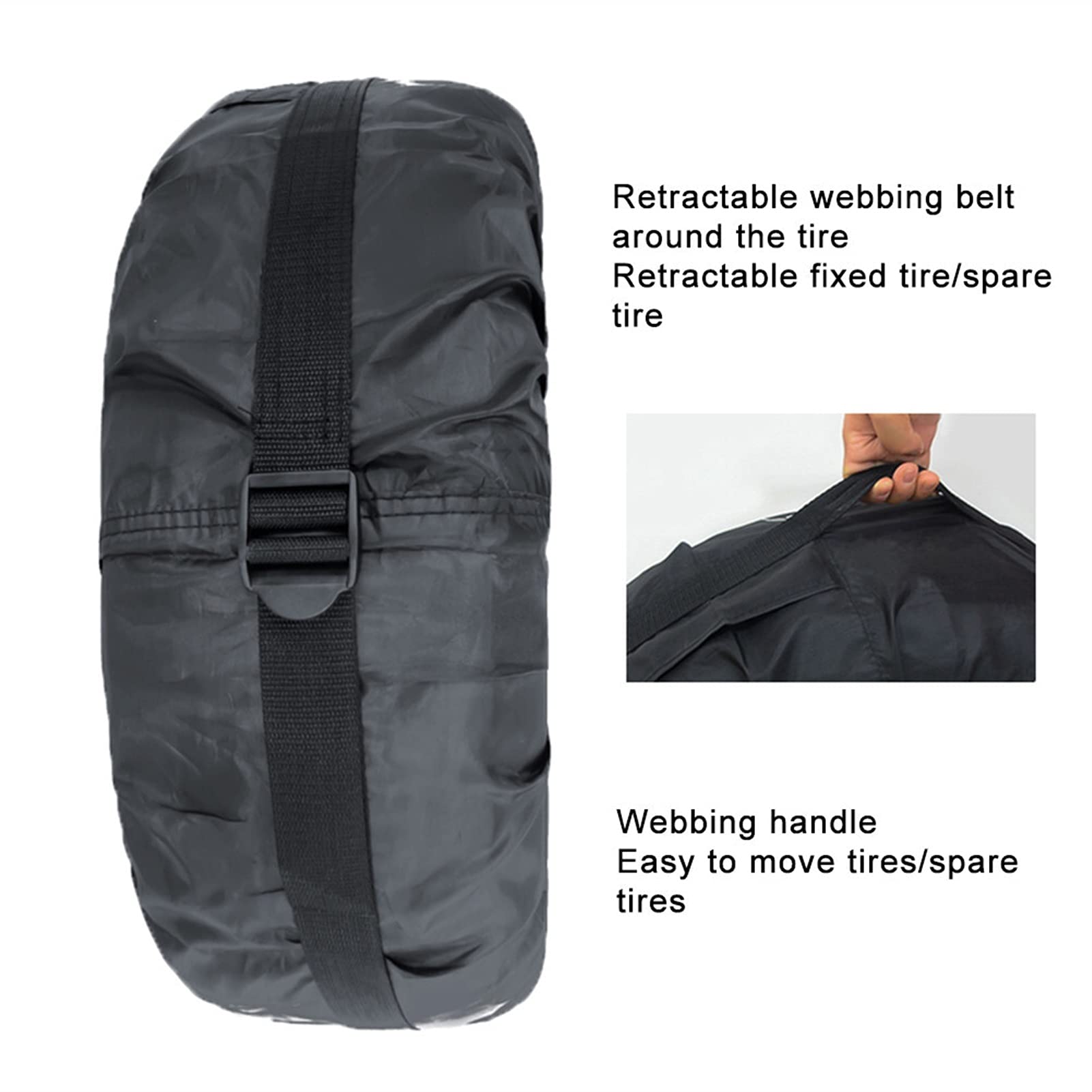Borsa per Pneumatici 4pcs impermeabile rotella sacchetto protezione solare protezione del pneumatico Protezione tote con manico corda elastica per il coperchio del pneumatico da 65-80 cm Diametro ( Co
