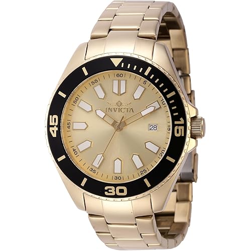 Invicta Pro Diver Men 43mm Stainless Steel Gold Gold dial VJ42 Quartz