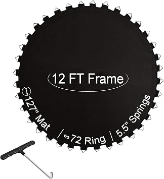 Ketofa 12FT 14FT 15FT Trampoline Mat Replacement, Fits 5.5" Springs 72 80 V-Hooks Round Trampoline Frame,Premium Trampoline Jumping Mat Excluding Frame and Spring