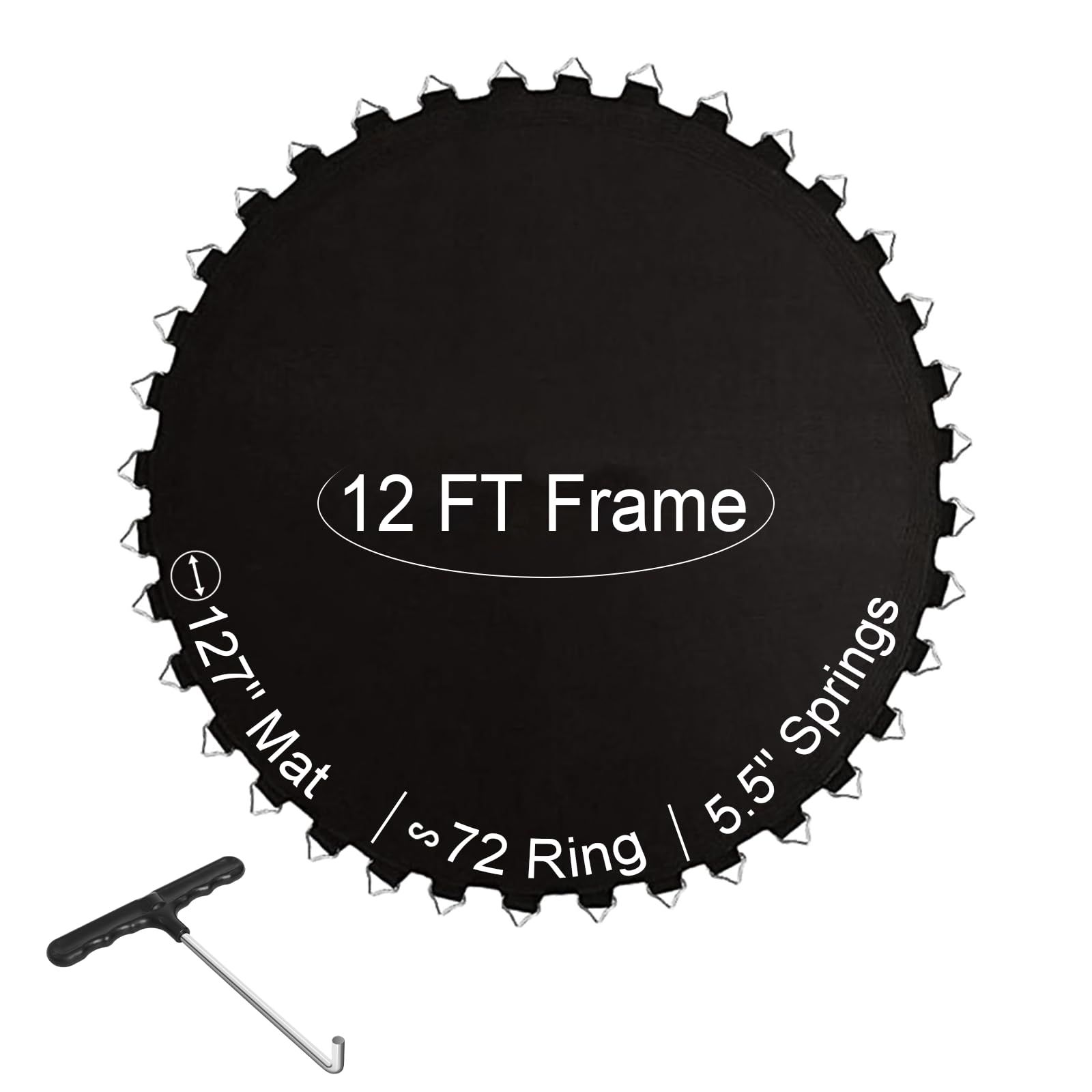 ketofa 12ft 14ft 15ft trampoline mat replacement, fits 5.5" springs 72 80 v-hooks round trampoline frame,premium trampoline jumping mat (excluding frame and spring)