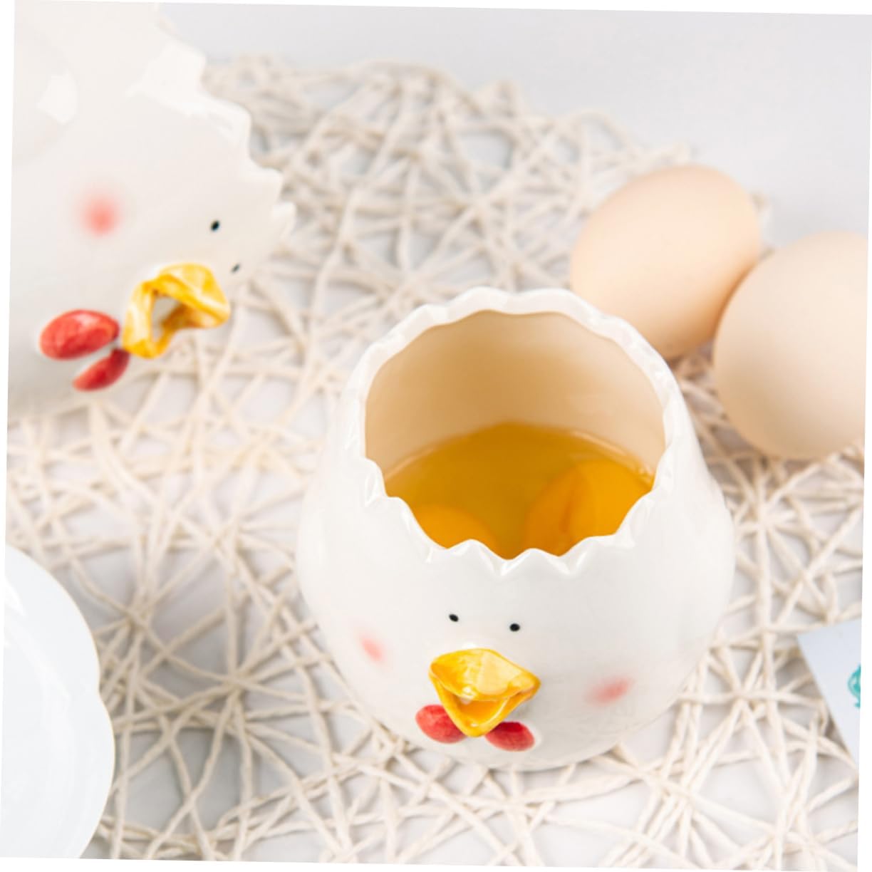 STOBAZA Chick Egg White Separator Ceramic Egg Yolk Filter for Kitchen Use Effortlessly Separate Egg Whites From Yolks for Baking and Cooking Easy to Clean and Use