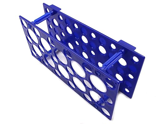 Miniatura 4 de Driak Estante de tubo de centrífuga de plástico de 28 pozos Estantes desmontables de la tina usados para tubo de centrífuga de 0.3 fl oz, 0.5 fl oz,