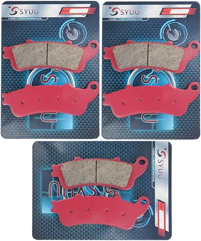 S SYUU Premium Ceramic Front Rear Brake Pads Compatible with Honda 1800 GL1800 GL1800A GL1800B ABS GOLDWING 2001-2015 VFR 800 A Fi ST 1300 CBR 1100 VTX 1800 -Quiet, Heat Dispassion, FA261FR