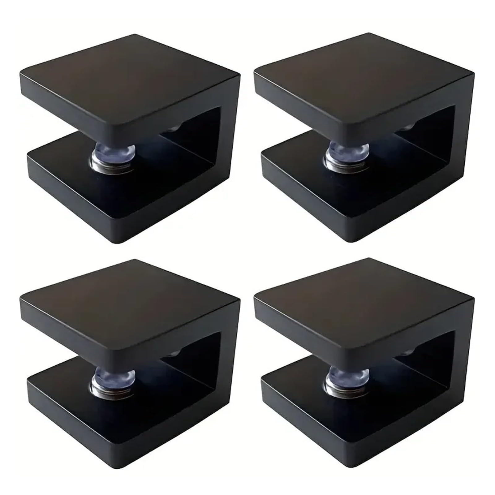 Wylqen One Color Glass Clamp 4Pcs Shelves Holder Aluminum Glass Clamps Corner Bracket Clamp Square Clips For Bathroom Cabinet Wine Rack