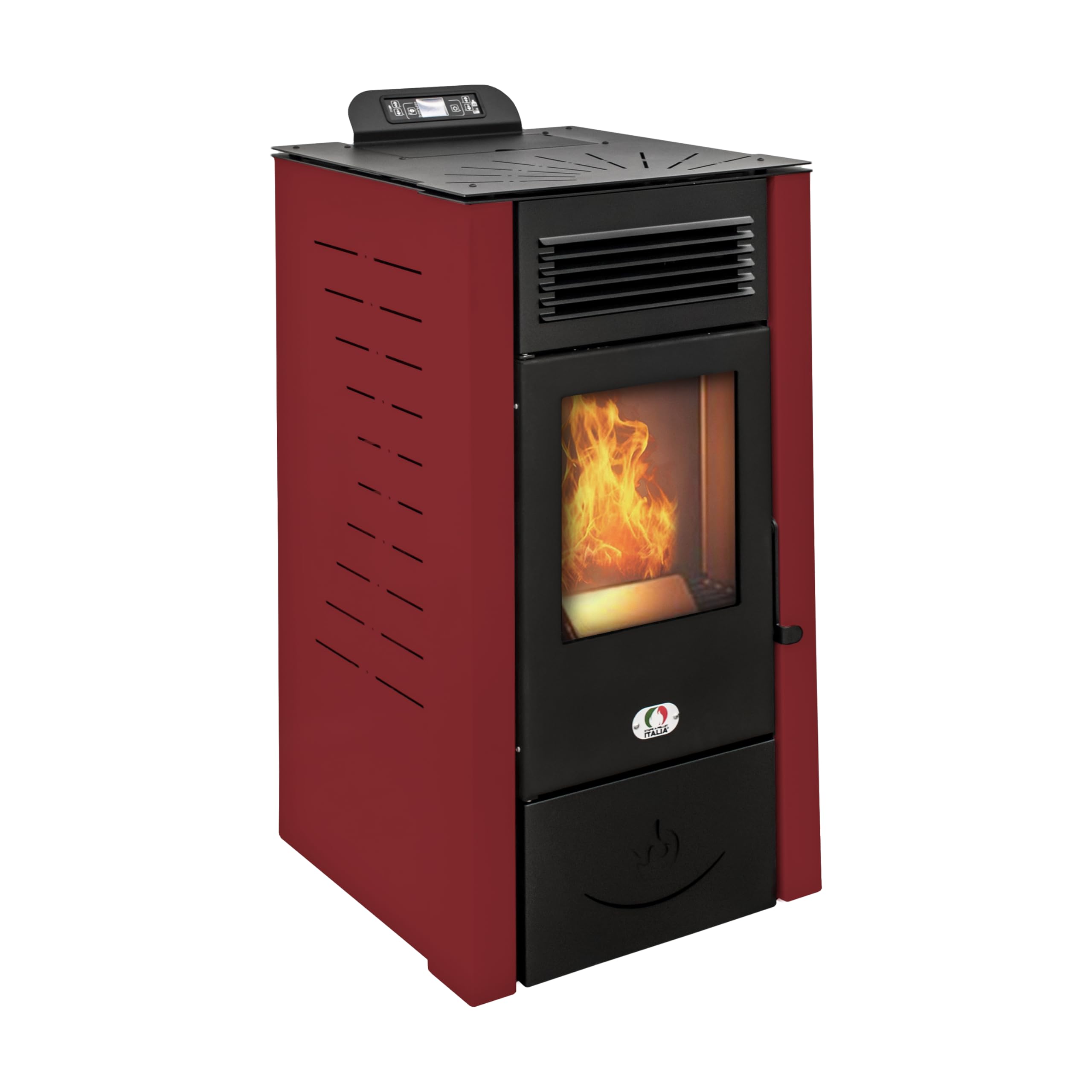 STUFE A PELLET ITALIA San Diego 12 KW 5 Estrellas Canalizado – Estufa de aire ventilado – Eficacia 91% Calentadores 120 m² Autonomía 15H certificada 5 estrellas 5 potencias programables garantizadas