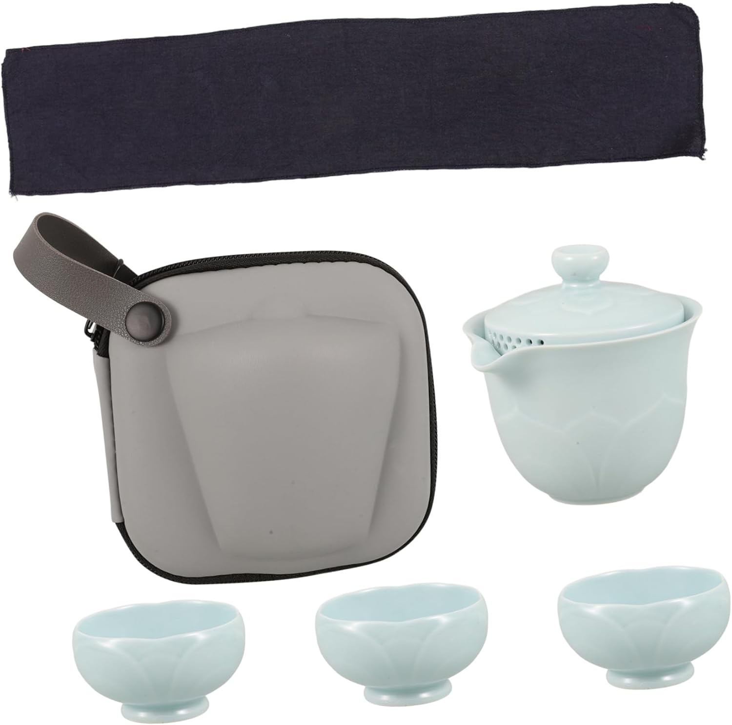 1 Set Travel Tea Set Tea Mug Tea Cup Teacups Chinese Tea Brewing Kit Ceramic Tea Serving Kit Ceramic Teacup Kit Small Teacup Home Teaware Ceramic Teaware Kit Sky-blue Porcelain