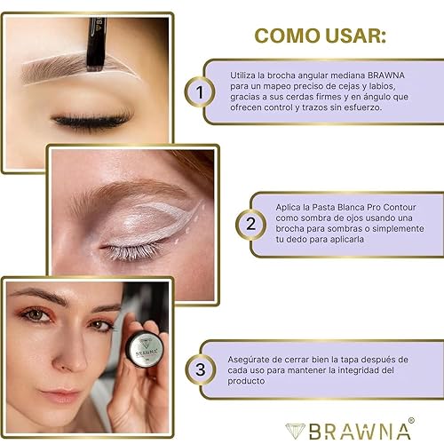Miniatura 6 de BRAWNA Kit de mapeo de cejas  1 pasta de mapeo blanca, 1 cuerda de mapeo blanca, 2 cepillos angulares para cejas  Suministros de mapeo de cejas  PMU
