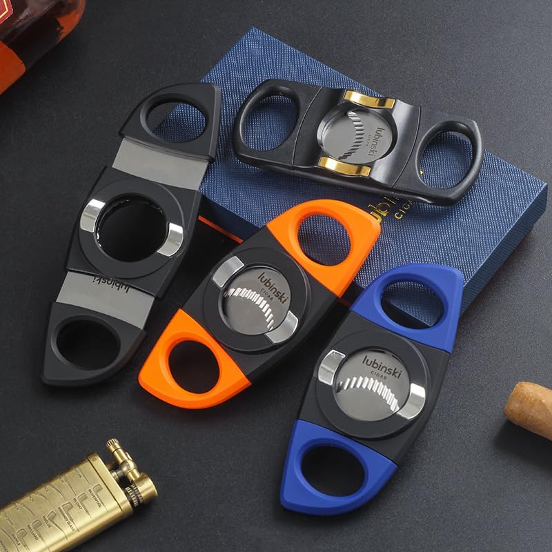 Cigar Cutter Guillotine, 28mm Large Caliber Serrated Blade, Metal Portable Manual Pocket Tool Set(B)