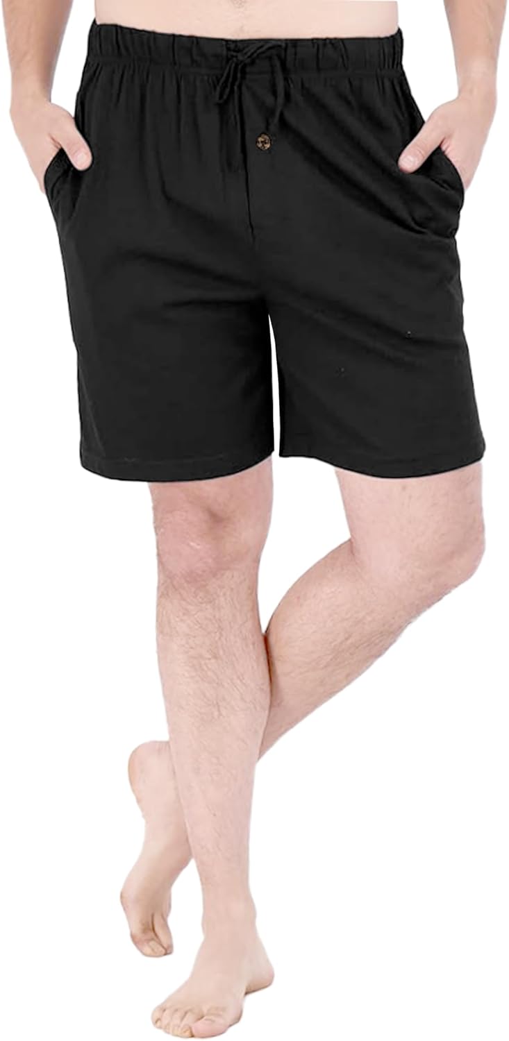 Andrew Scott Men's Lounge Shorts | Drawstring & Pockets Cotton PJ-Sleep Short Bottoms | Multi Packs - Image 2